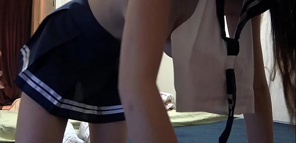  Hikari Sena Wedgie and Downblouse while Cleaning the Her Room